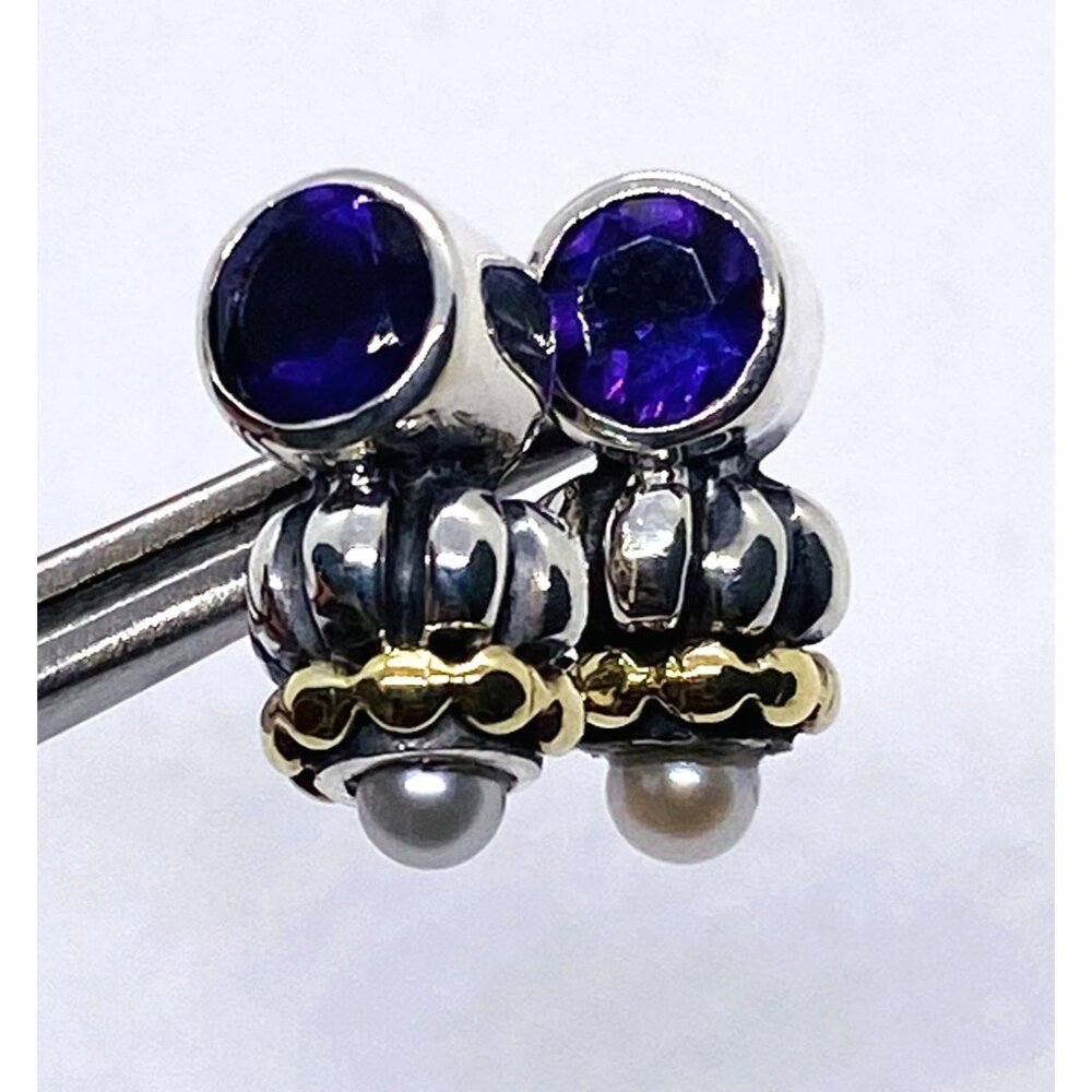 Lagos Caviar Sterling Silver 925 750 Earrings